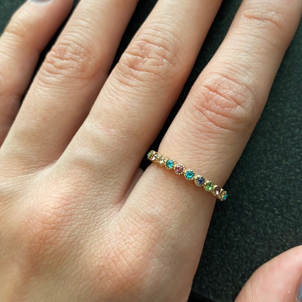 Gold multicolored eternity ring